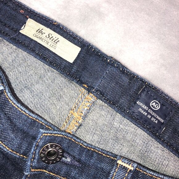 Adriano Goldschmied Womens 26R the Stilt Cigarette Leg Dark Wash Jeans - Picture 3 of 8